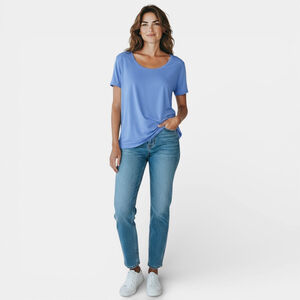 Aritzia WILFRED FREE Valmere Top Blue Scoop neck T-shirt, Size M